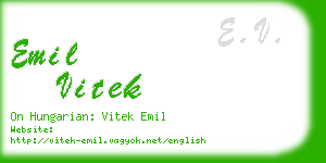 emil vitek business card